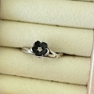 Pandora silver mystic floral flower ring size 6 52